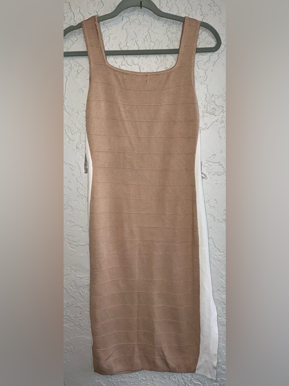 Almost Famous Blush Bodycon Dress with White Side Panels - Picture 5 of 6
